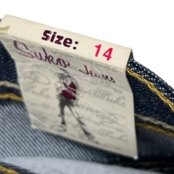 Suko Jeans A-Line Pleated Blue Denim Skirt Front and Back Pockets Size 14 - Picture 8 of 15